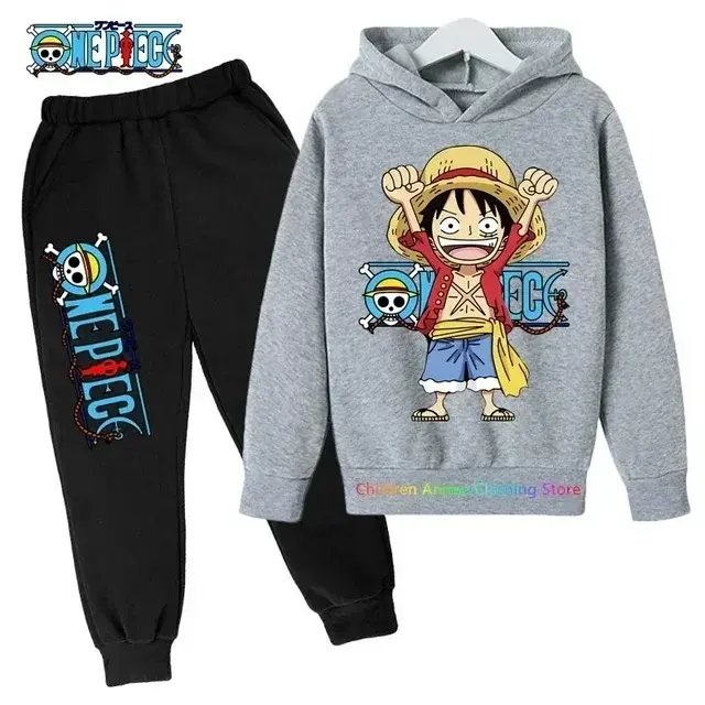 2025 New Anime One Piece Hoodies Kids Fashion Luffy Pullover Oversized Hoodie Sweats Kids Hip Hop Coat Boys Clothing Sudaderas