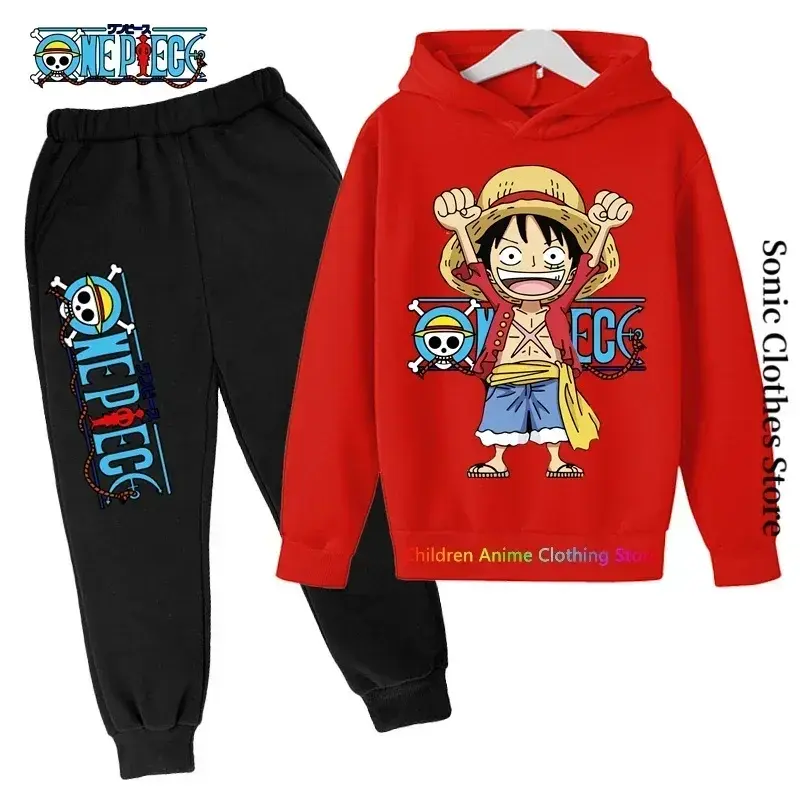 2025 New Anime One Piece Hoodies Kids Fashion Luffy Pullover Oversized Hoodie Sweats Kids Hip Hop Coat Boys Clothing Sudaderas