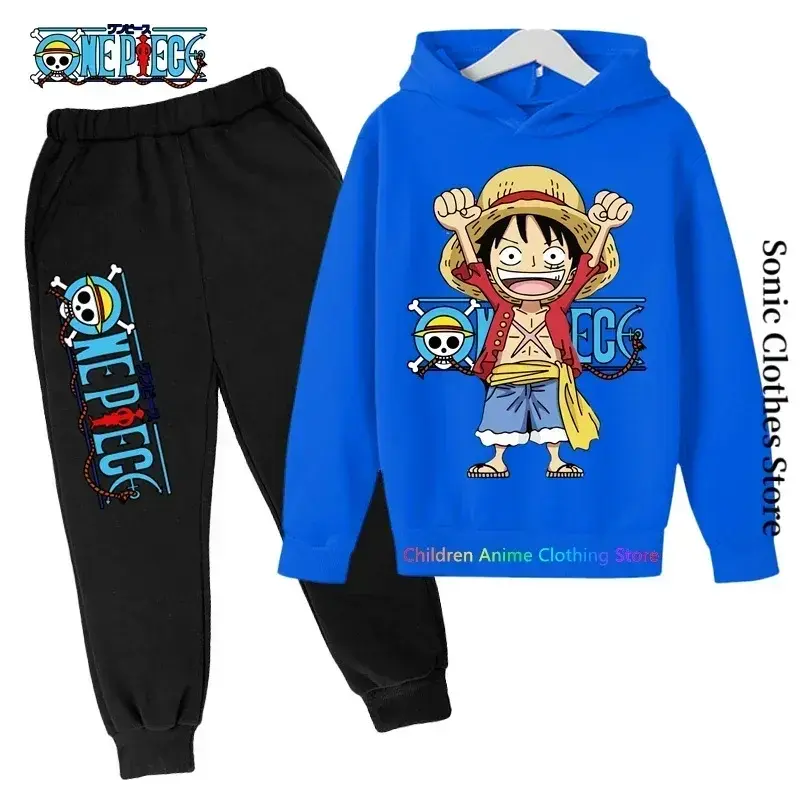 2025 New Anime One Piece Hoodies Kids Fashion Luffy Pullover Oversized Hoodie Sweats Kids Hip Hop Coat Boys Clothing Sudaderas