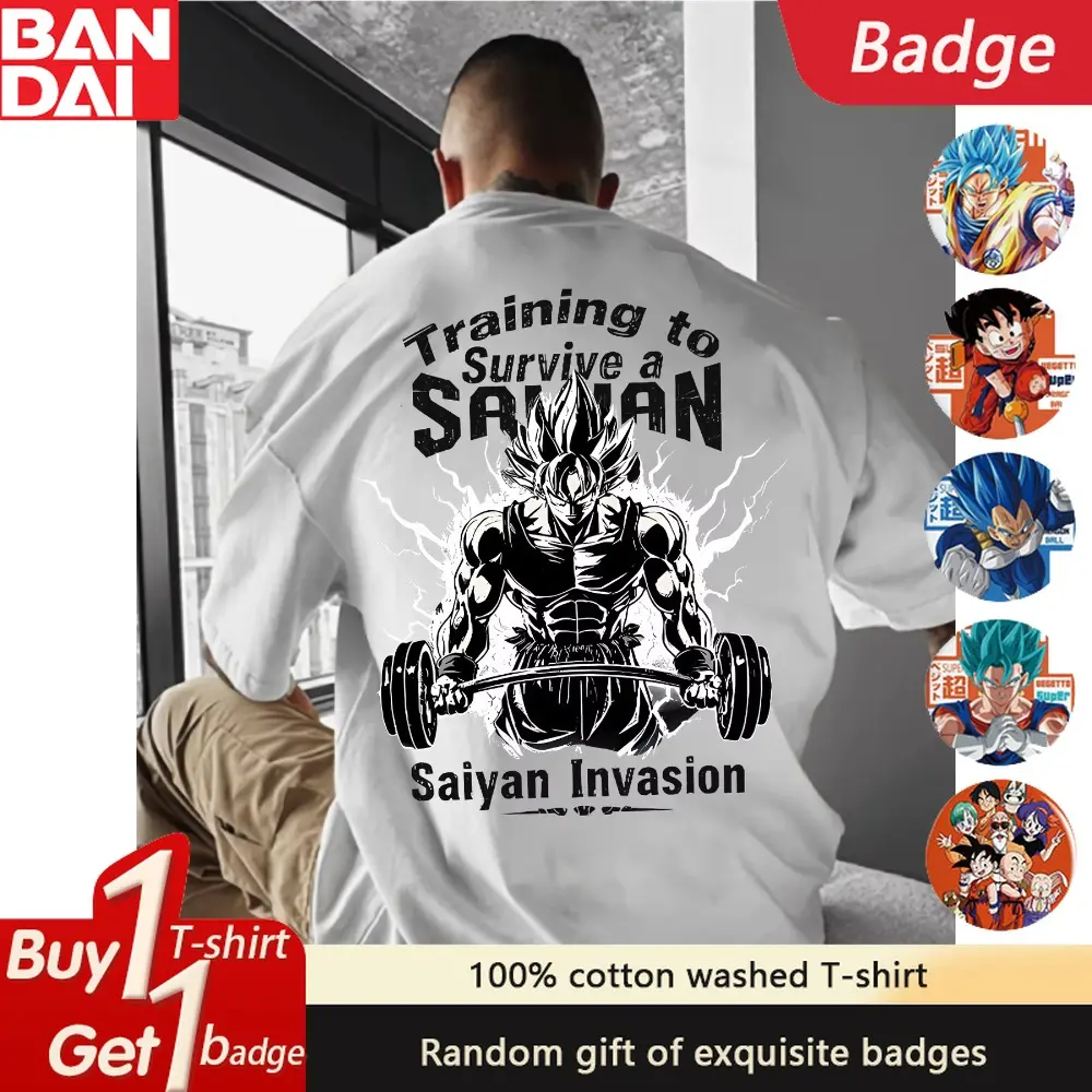 Dragon Ball Anime Frieza Double Sided Printed T-shirt Summer New Cotton Men's and Women's Large Loose Casual Short Sleeve Top