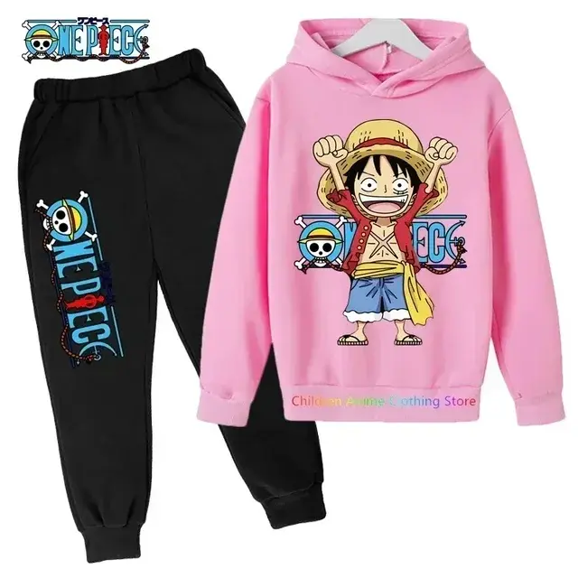 2025 New Anime One Piece Hoodies Kids Fashion Luffy Pullover Oversized Hoodie Sweats Kids Hip Hop Coat Boys Clothing Sudaderas