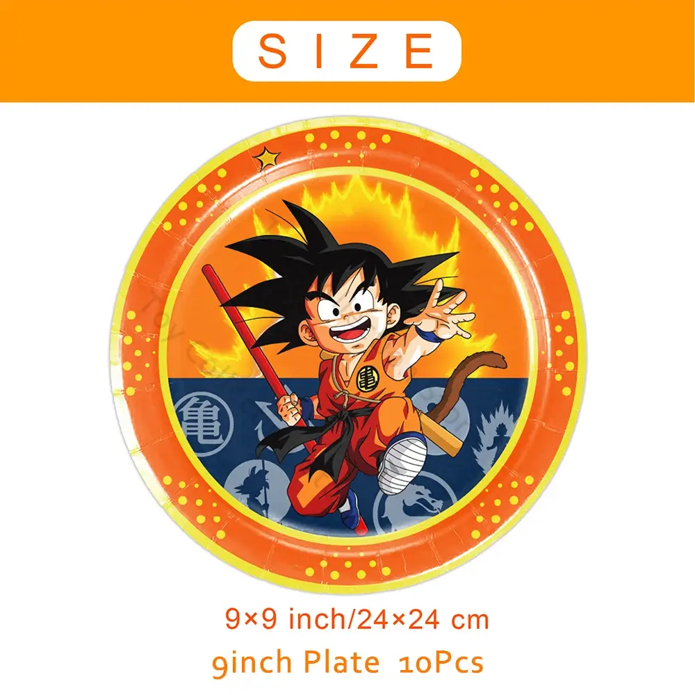 Goku Dragon Ball Z Anime Figure Latex Foil Ballon Party Supplies Paper Plate Cup Tableware Party Toy Gift Supplies Wall Hanging