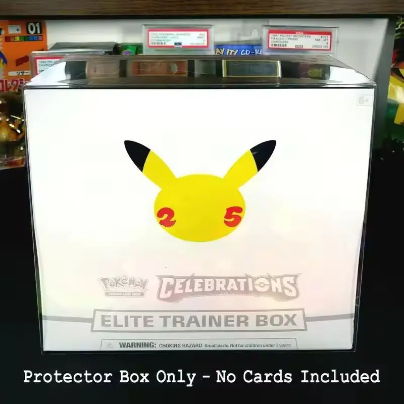 10 Pieces Dustproof Pvc Trainer Booster Etb Clear Plastic Protector Case Cards Protective Box Display For Pokemon Collectable