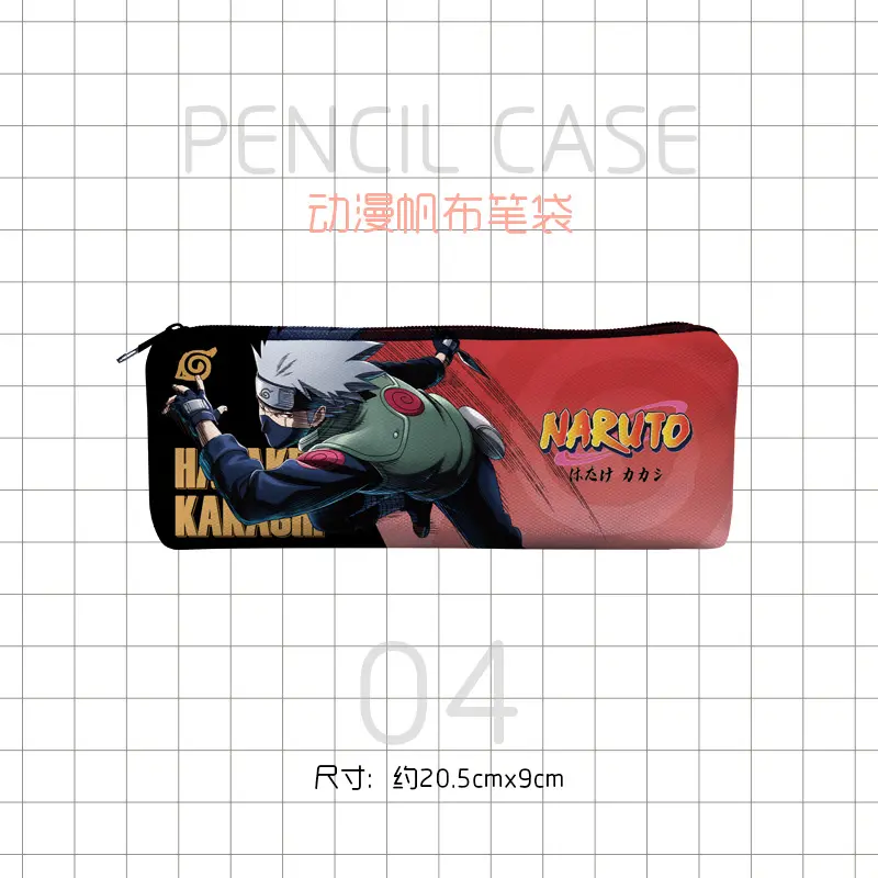 Naruto Pencil Case Cartoon Canvas Pencil Storage Bags Creative Student Stationery Organizer Pouch School Office Supplies Gifts