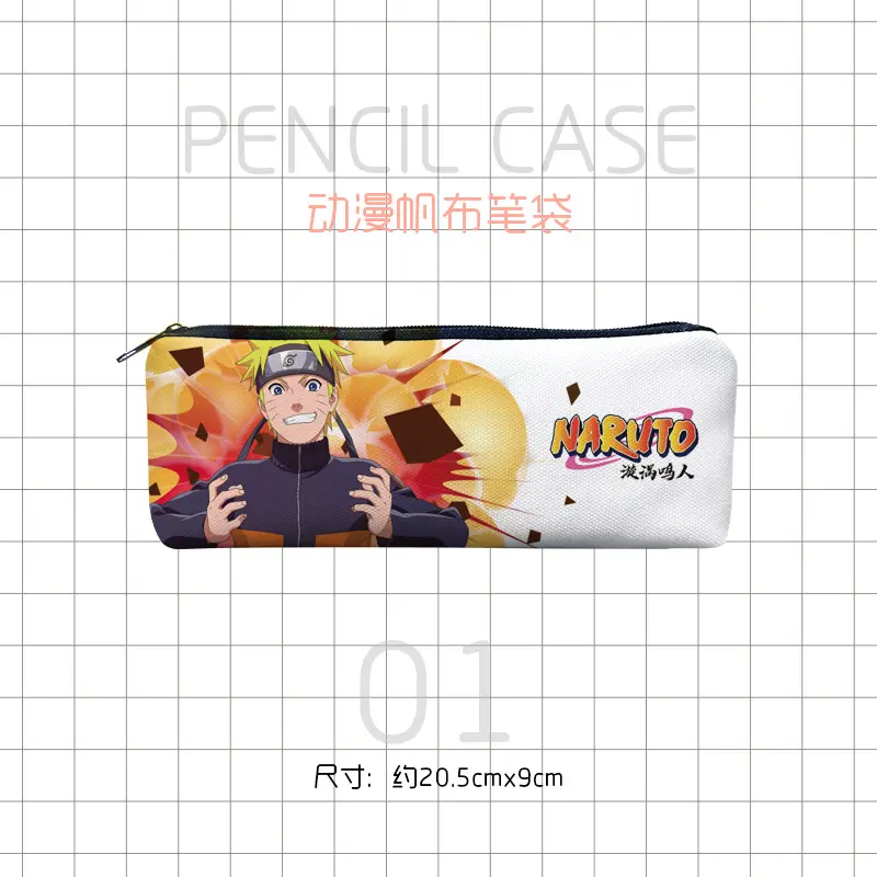 Naruto Pencil Case Cartoon Canvas Pencil Storage Bags Creative Student Stationery Organizer Pouch School Office Supplies Gifts