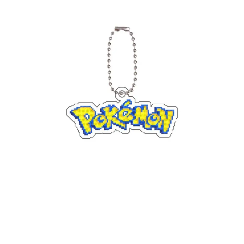Anime Pokemon Ptcg Logo Acrylic Card Icon Logo Keychain Cartoon Creative Diy Homemade Bag Decoration Pendant Gift 7Cm