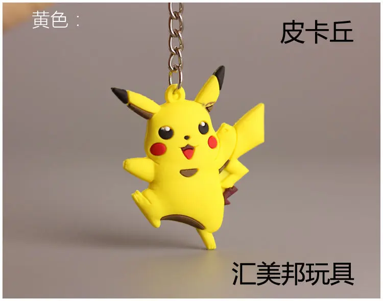 Pokemon Anime Pikachu Bulbasaur Squirtle Charmander Silicone Keychain Accessories Pendant Bag Key Ring Pendant Birthday Gifts