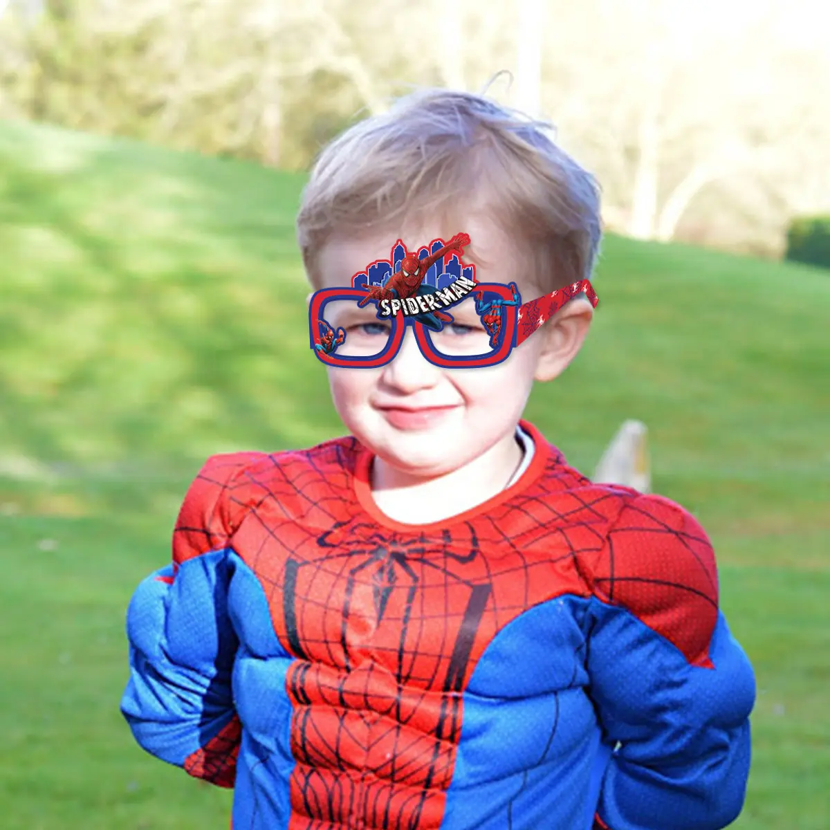 8Pcs/set spiderman glasses Party Decoration Set Birthday Gift Party Halloween Cool Accessories Favorite Ornament for Boy cosplay