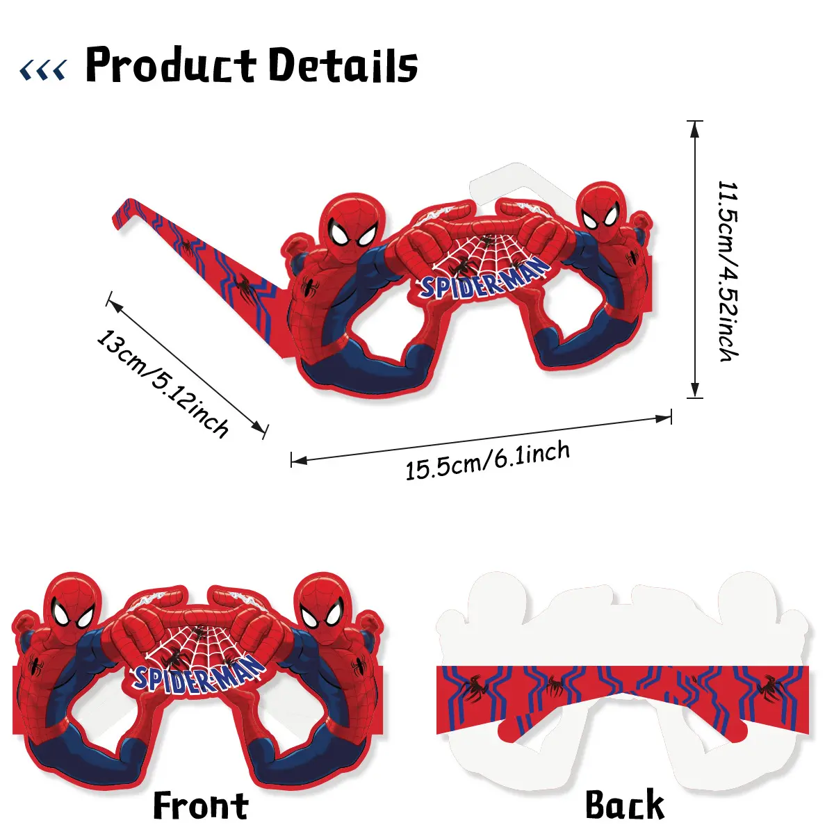 8Pcs/set spiderman glasses Party Decoration Set Birthday Gift Party Halloween Cool Accessories Favorite Ornament for Boy cosplay