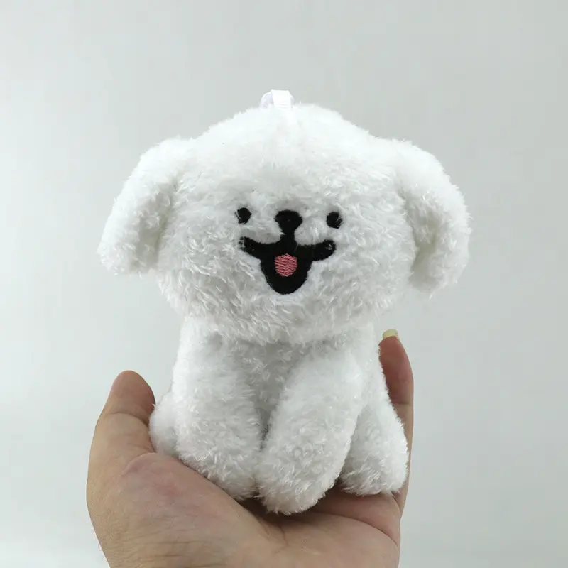 Cute Korean Maltese Dog Plush Keychain Plushies Soft Stuffed Animal Doll Pendant Cartoon Puppy Kids Boys Girls Birthday Gifts