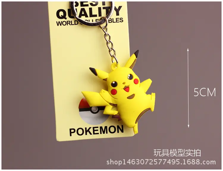Pokemon Anime Pikachu Bulbasaur Squirtle Charmander Silicone Keychain Accessories Pendant Bag Key Ring Pendant Birthday Gifts