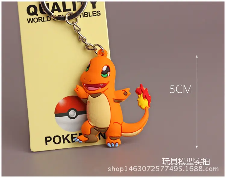 Pokemon Anime Pikachu Bulbasaur Squirtle Charmander Silicone Keychain Accessories Pendant Bag Key Ring Pendant Birthday Gifts