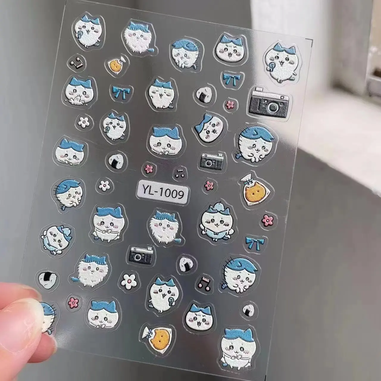 Chikawas Nail Art Sticker Cartoon Cute ハチワレ Hachiware うさぎ USAGI ちい、/かわ Cartoon Character 3D Embossed Sticker Waterproof