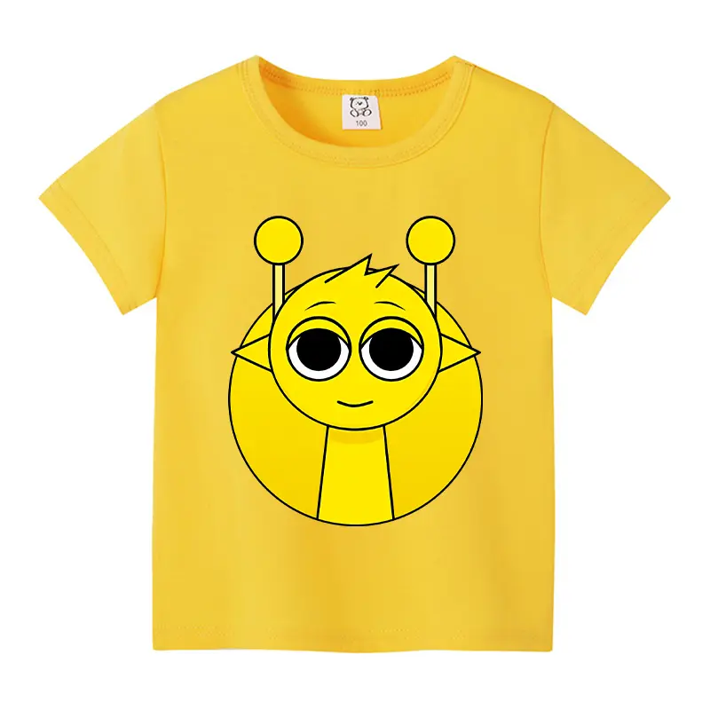 New Sprunki Children T-shirts Kawaii Cartoon Printed T-shirt Kids Casual Tops Child Short Sleeved T-shirt Baby Boys Clothing