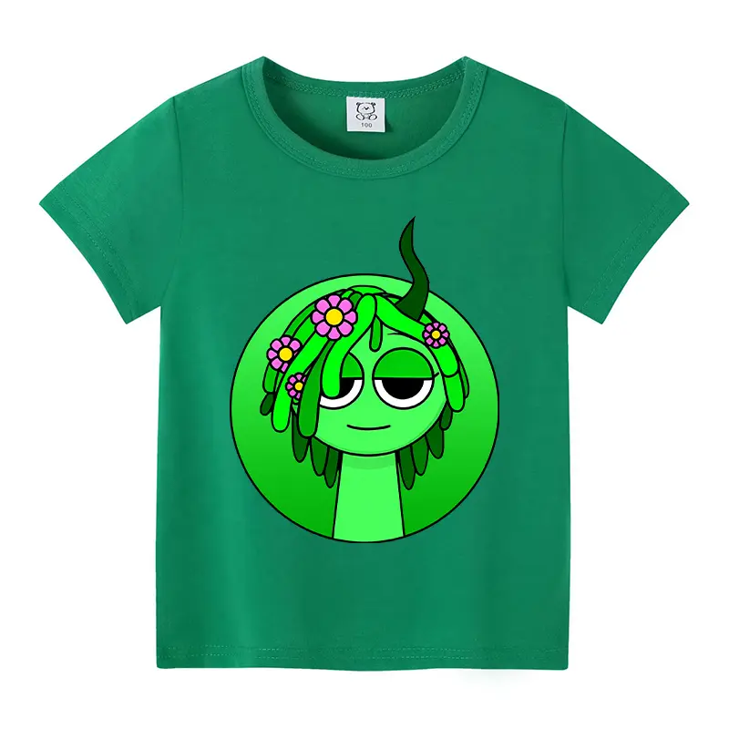 New Sprunki Children T-shirts Kawaii Cartoon Printed T-shirt Kids Casual Tops Child Short Sleeved T-shirt Baby Boys Clothing