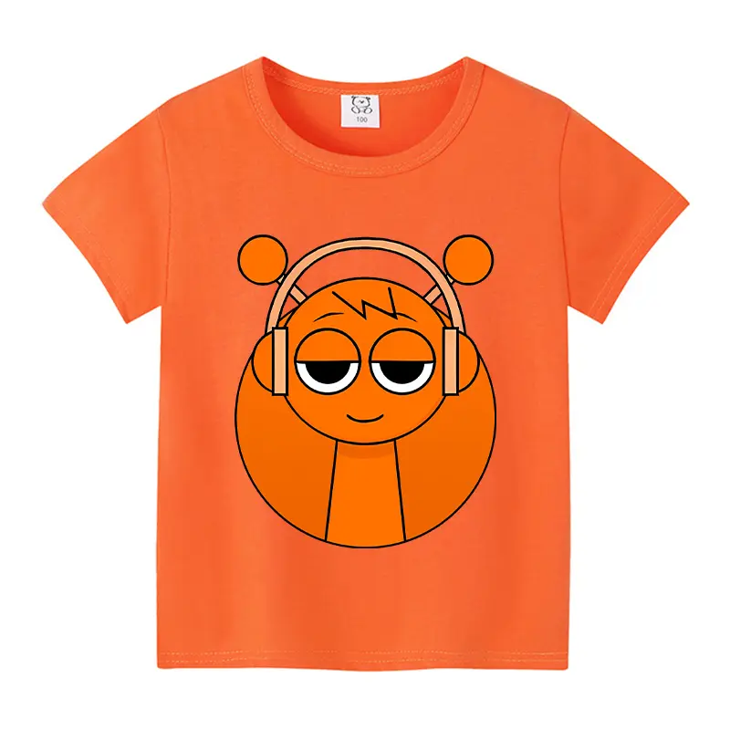 New Sprunki Children T-shirts Kawaii Cartoon Printed T-shirt Kids Casual Tops Child Short Sleeved T-shirt Baby Boys Clothing