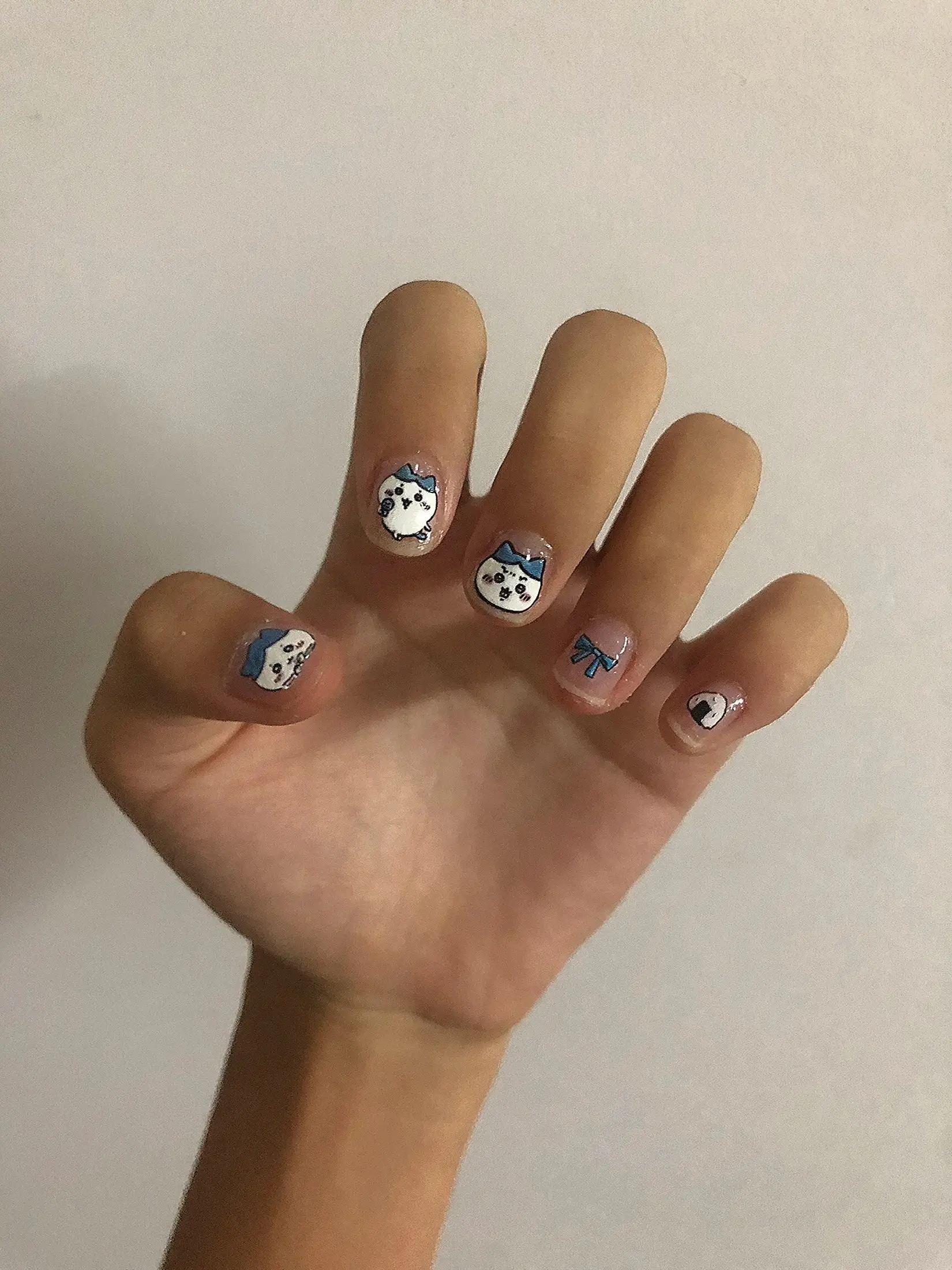 Chikawas Nail Art Sticker Cartoon Cute ハチワレ Hachiware うさぎ USAGI ちい、/かわ Cartoon Character 3D Embossed Sticker Waterproof