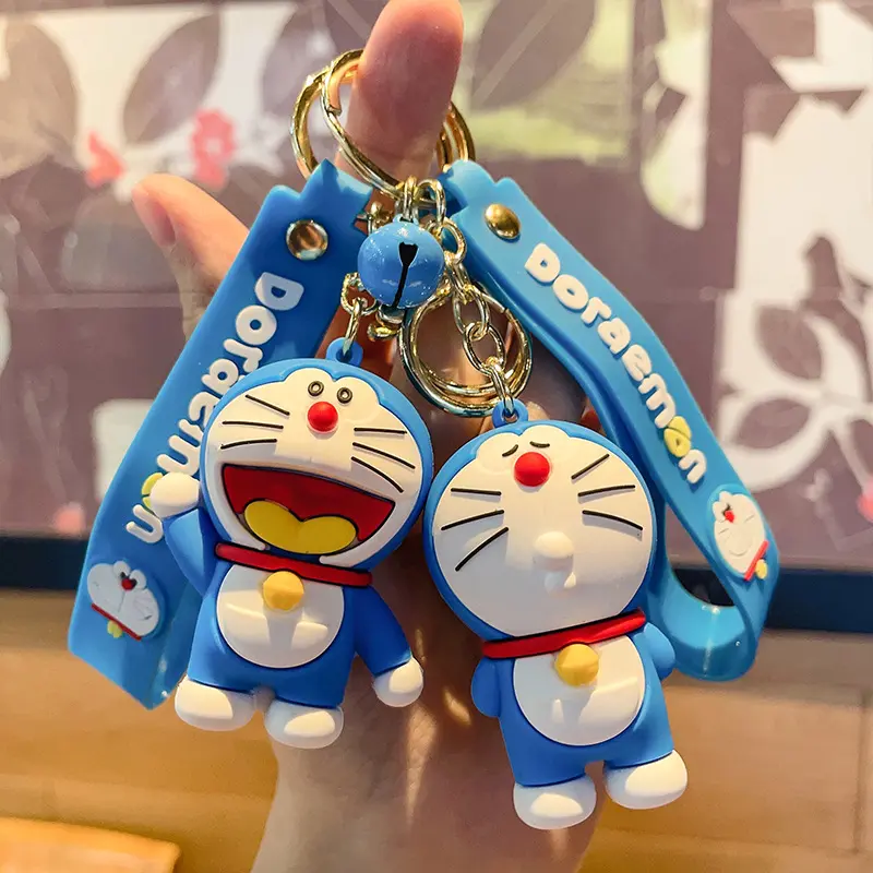 Japanese Anime Cartoon Doraemon Keychain Cute Doll Car Key Ring Backpack Pendant Ornaments Accessories Jewelry Holiday Toy Gifts