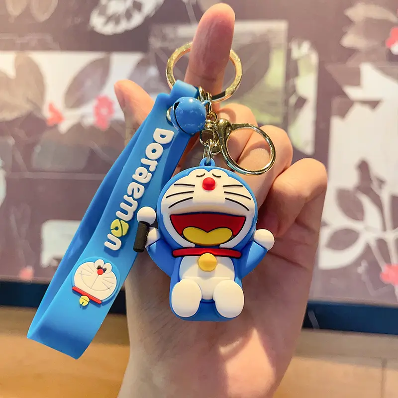 Japanese Anime Cartoon Doraemon Keychain Cute Doll Car Key Ring Backpack Pendant Ornaments Accessories Jewelry Holiday Toy Gifts