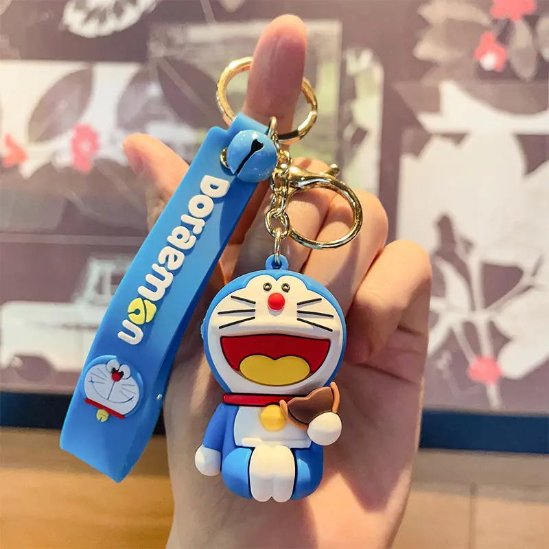 Japanese Anime Cartoon Doraemon Keychain Cute Doll Car Key Ring Backpack Pendant Ornaments Accessories Jewelry Holiday Toy Gifts