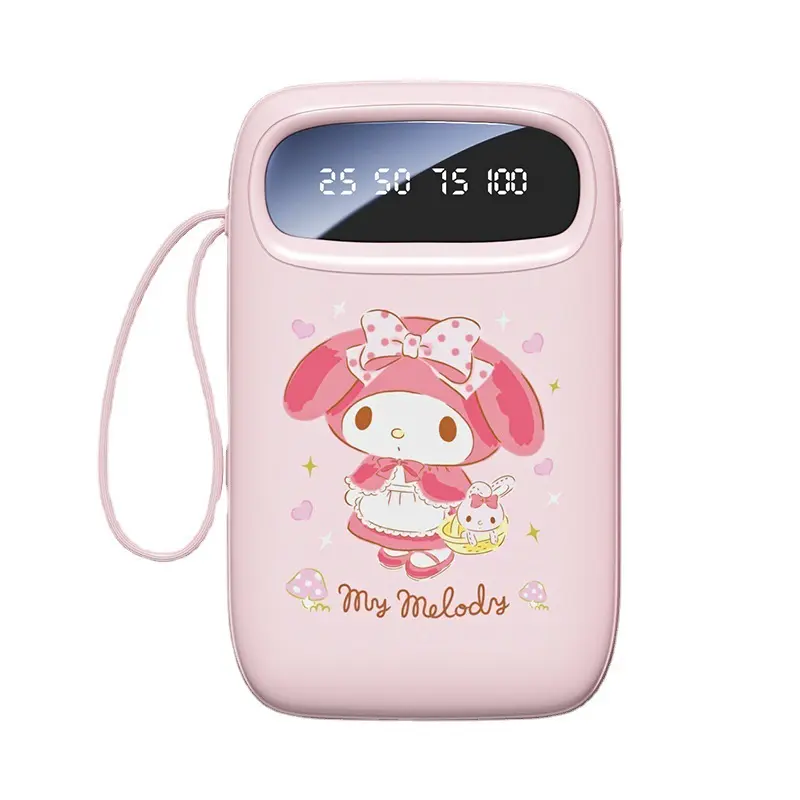 Miniso Power Bank 10000mah Fast Charging Large Capacity Built In Cable Ultrathin Portable Illuminable Exquisite Practical Gift
