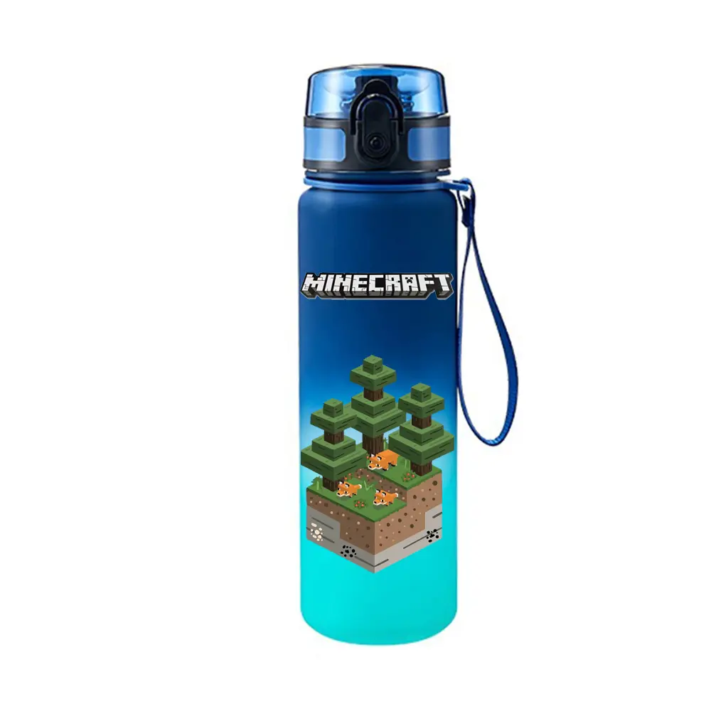 650ML Game Minecraft Water Bottle Plastic Frosted Large Capacity Drinking Cup Portable Outdoor Sports Water Cup Children Gift