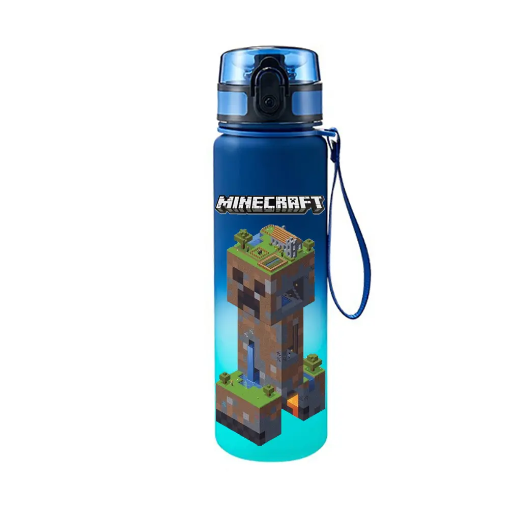 650ML Game Minecraft Water Bottle Plastic Frosted Large Capacity Drinking Cup Portable Outdoor Sports Water Cup Children Gift