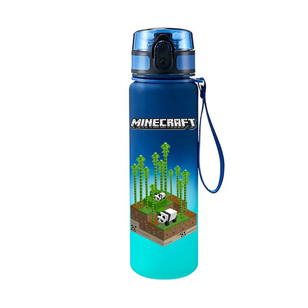 650ML Game Minecraft Water Bottle Plastic Frosted Large Capacity Drinking Cup Portable Outdoor Sports Water Cup Children Gift