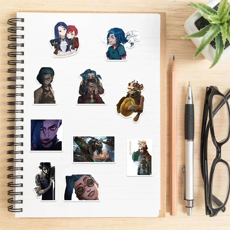 50pcs Arcane Jinx Sticker Luggage Laptop Phone Stickers Mug Skateboard Graffiti Waterproof Decals DIY Scrapbook Stationery Gift