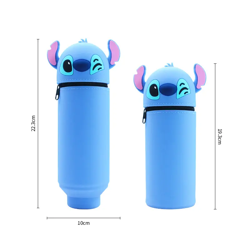 New Disney Stitch Telescoping Silicone Pencil Case Cartoon Foldable Pen Holder Student Stationery Storage Bag Children Gifts Hot