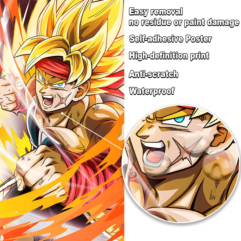 Dragon Ball Car B Pillar Sticker Decal Waterproof Peel Stick Scratch Resistant Anime Self-adhesive Poster JDM Accessorie Gift