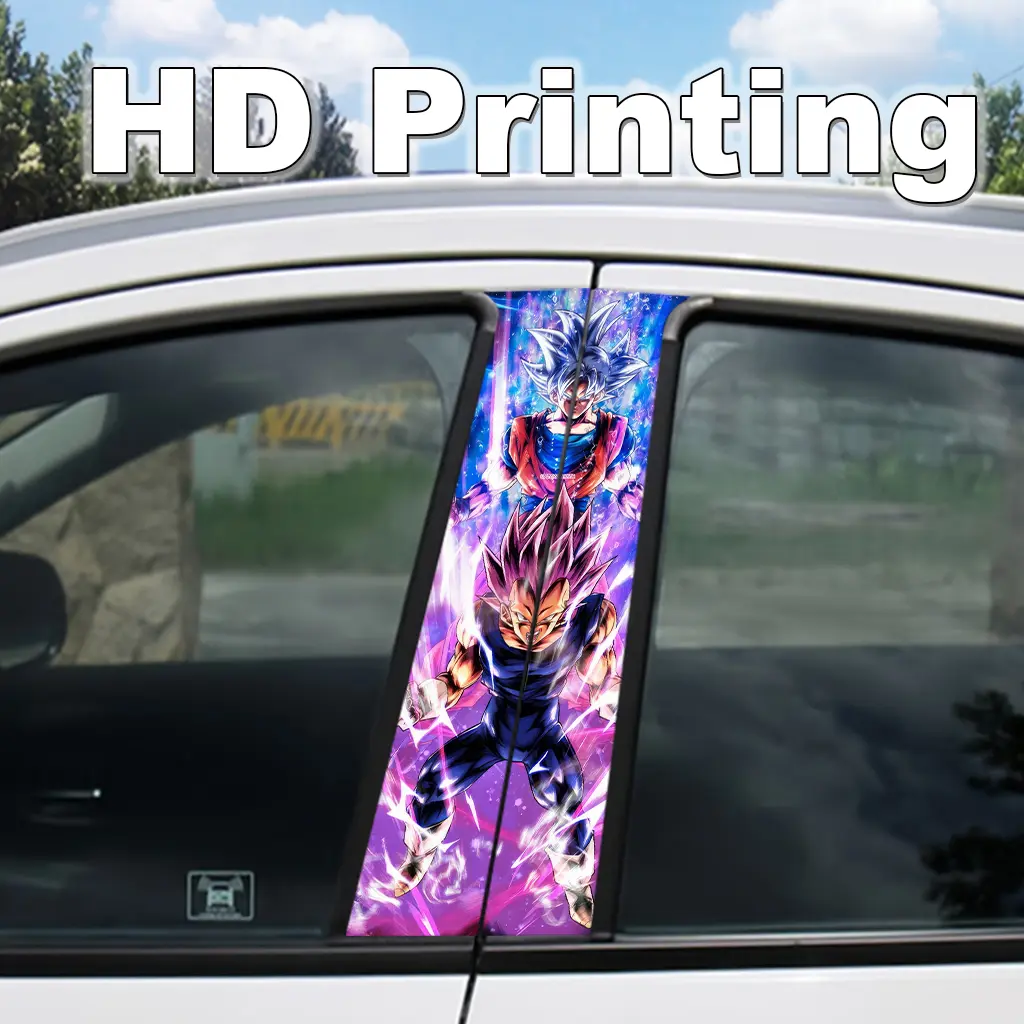 B Pillar Car Sticker Dragon Ball Goku Door Decal Waterproof Decoration Anime Self-adhesive Decor Gift Car Exterior Super Saiyan