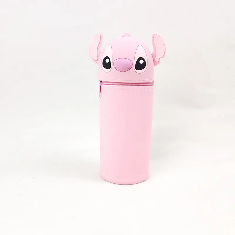 New Disney Stitch Telescoping Silicone Pencil Case Cartoon Foldable Pen Holder Student Stationery Storage Bag Children Gifts Hot