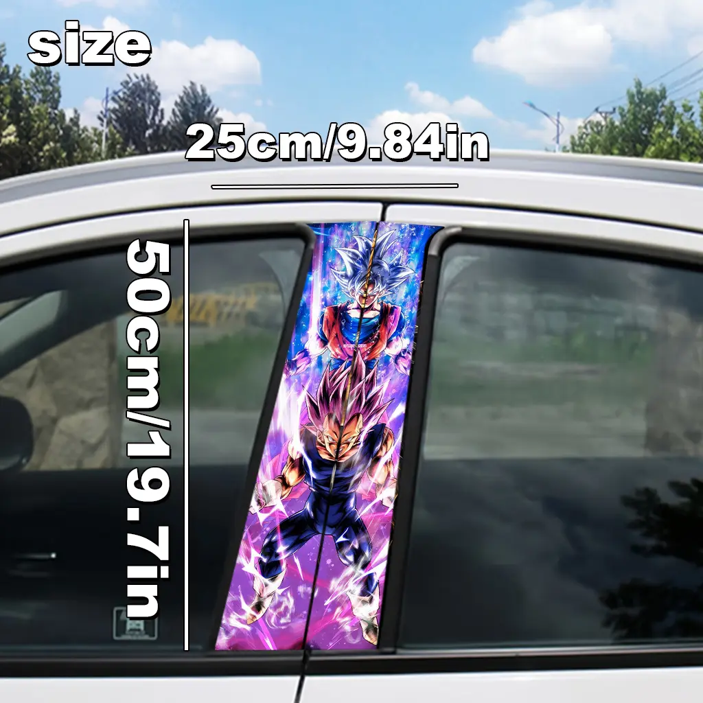 B Pillar Car Sticker Dragon Ball Goku Door Decal Waterproof Decoration Anime Self-adhesive Decor Gift Car Exterior Super Saiyan
