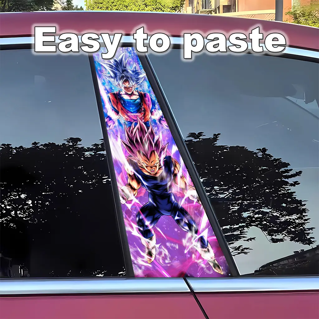 B Pillar Car Sticker Dragon Ball Goku Door Decal Waterproof Decoration Anime Self-adhesive Decor Gift Car Exterior Super Saiyan