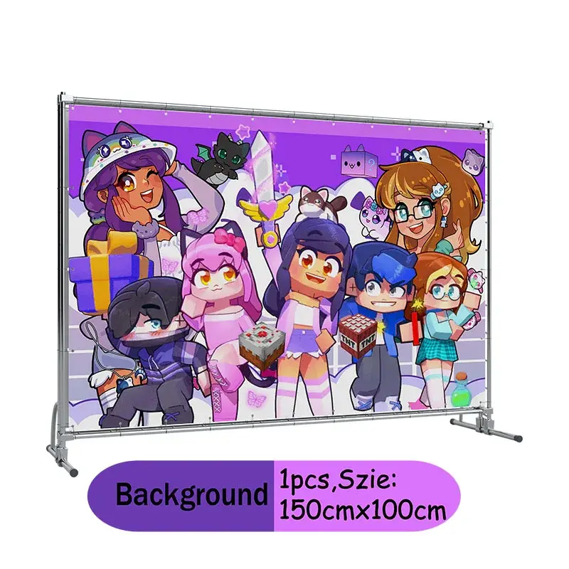 MINISO Aphmau Theme Kids Party Favors Toys Children Giveaway Toys Boys Girls Boxs Disposable Birthday Party Tableware Supplies G
