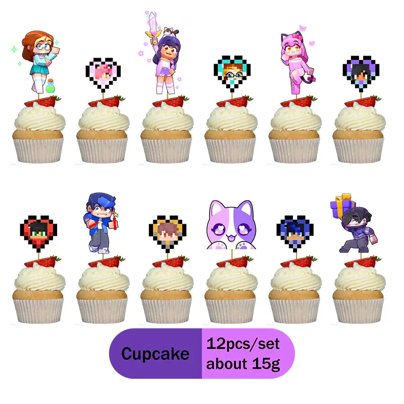 MINISO Aphmau Theme Kids Party Favors Toys Children Giveaway Toys Boys Girls Boxs Disposable Birthday Party Tableware Supplies G