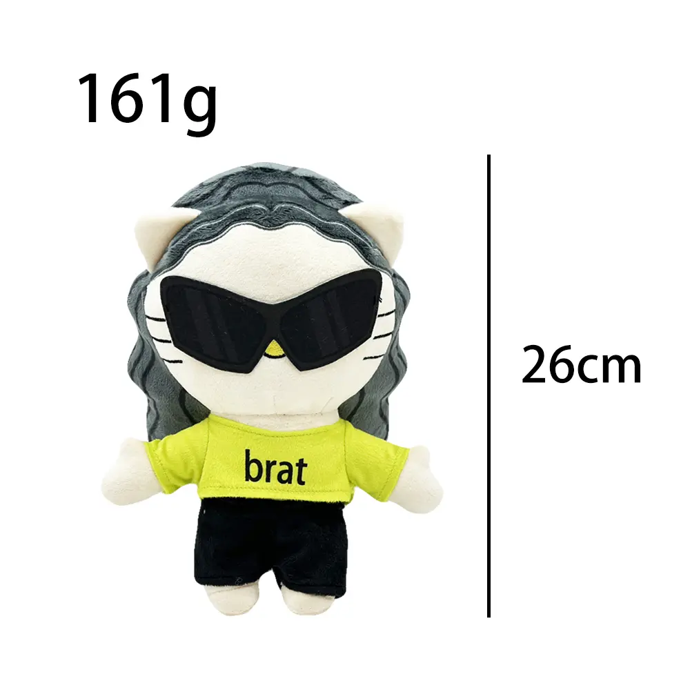 26cm Hello Kitty Charli Xcx Plush Doll Figure Stuffed Toys Cute Boys Girls Fans Collect Gifts