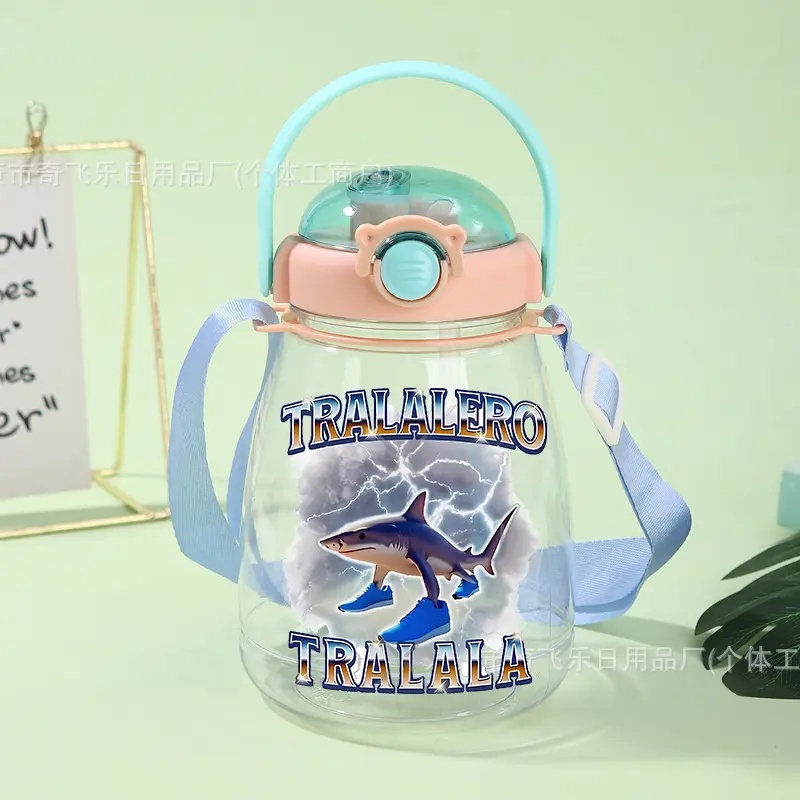 Tralalero Tralala Water Bottle with Straw Tungtung Sahur Brainrot Cup 1300ML High-capacity Outdoor Sport Mug Kids Gift Hot Sales