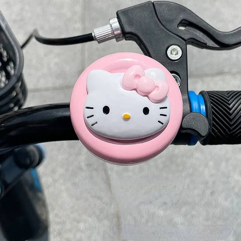 Sanrio Hello Kitty Bike Bell Anime Children Balance Car Bicycle Hand Press Bell Cute Cycling Ring for Handlebar Bike Accessories