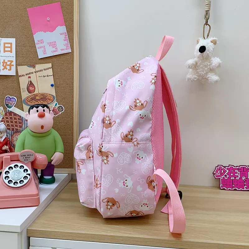 Cute Sugarbunnies Schoolbag Large Capacity Student Backpack Girl Heart Sweet Travel Portable Backpack Girl Holiday Best Gift
