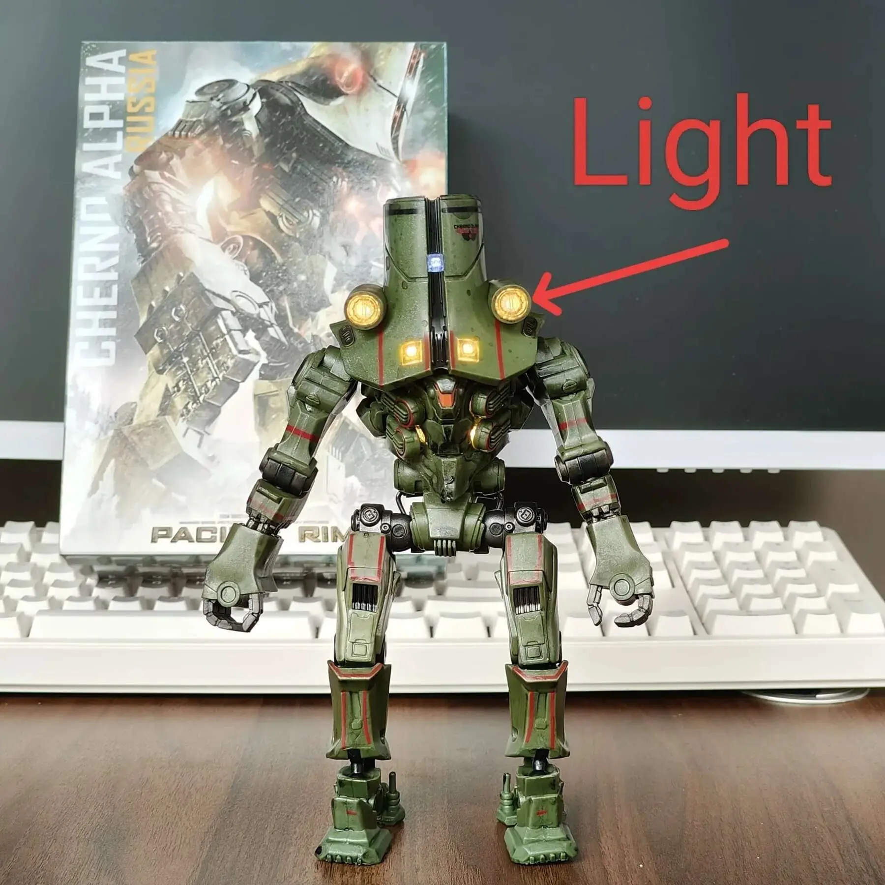 Light 20CM Emit NECA Figure Pacific Crimson Typhoon Gipsy Danger Cherno Alpha Model Toys Rim Collection Doll Gift