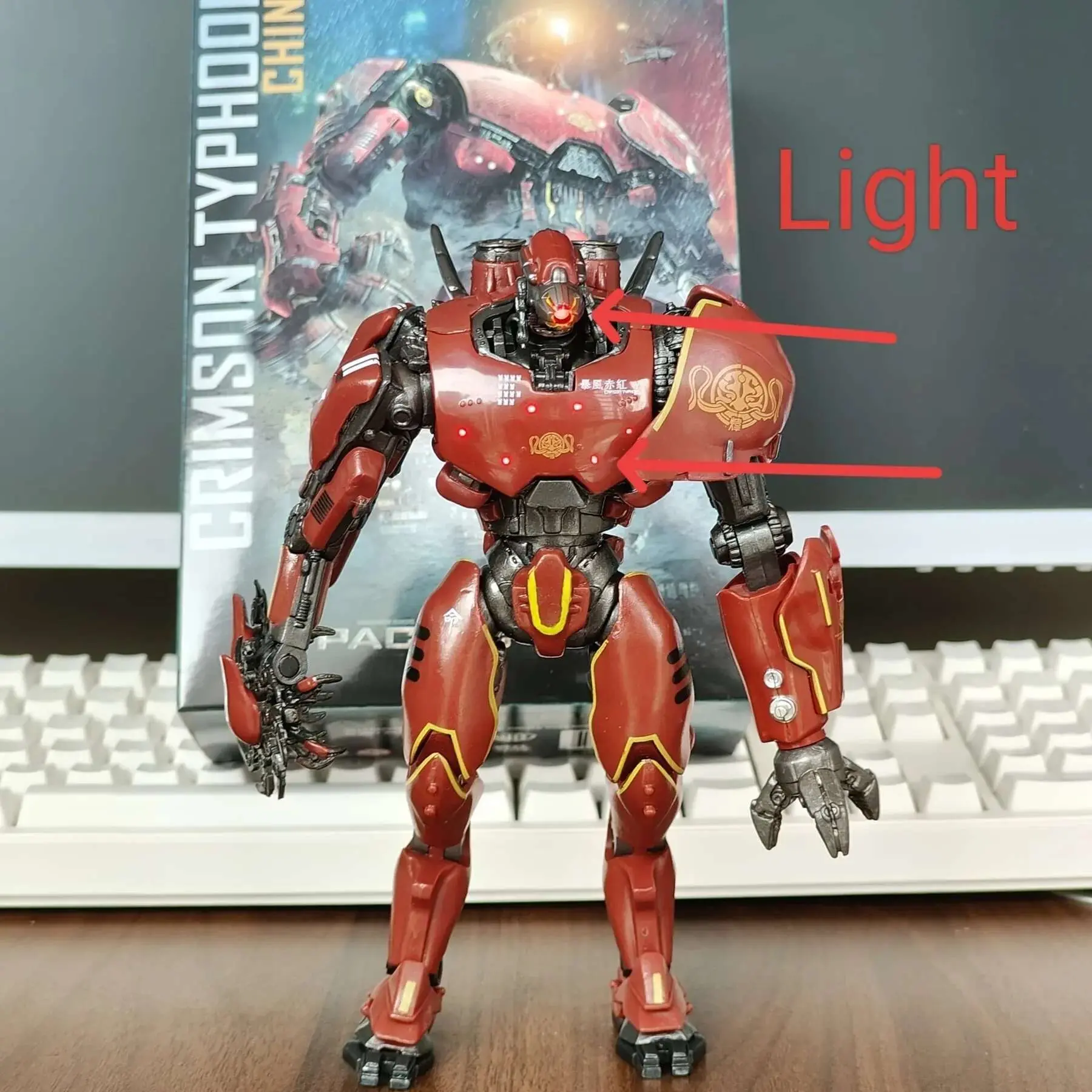 Light 20CM Emit NECA Figure Pacific Crimson Typhoon Gipsy Danger Cherno Alpha Model Toys Rim Collection Doll Gift