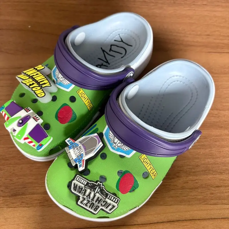 Cartoon Anime  Slippers Clogs Kids Shoes Kawaii Disney Toy Story Cute Cowboy Woody Beach Sandals Closed Toe Slip Ons Outdoor