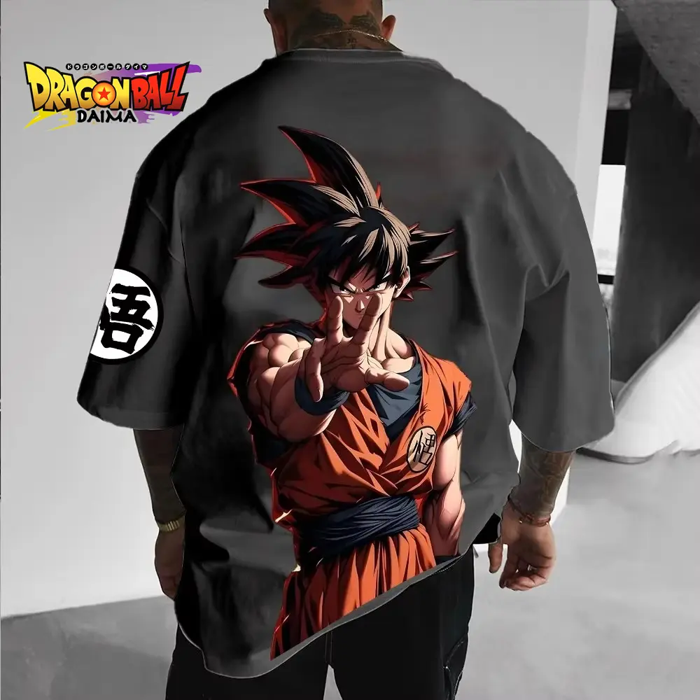 Dragon Ball Print Short Sleeve Tee Graphic T Shirts Man Summer Y2k Clothes Cotton Casual Oversized Streetwear Tops Anime Cosplay