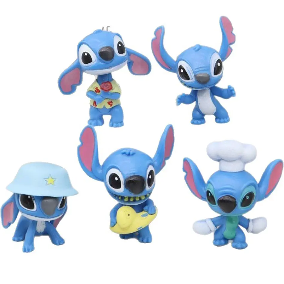 10pcs Miniso Stitch Doll Cartoon Toys Ornaments Micro Landscape Cake / desktopDecoration Model Pvc Figure Kid festival Gift