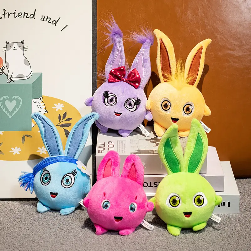 5pcs Lovely Rainbow Sunny Bunnies Stuffed Animal Rabbit Plush Toys for Girl Plush Doll for Girls Boys Gifts Birthday
