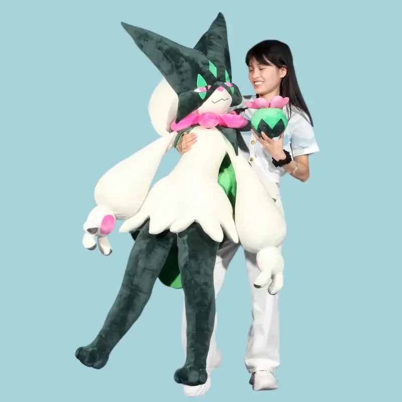 Giant Pokemon Kawaii Meowscarada Plush Toy Fluffy Soft Stuffed Animals Doll Throw Pillow Room Decorate Children'S Christmas Gift