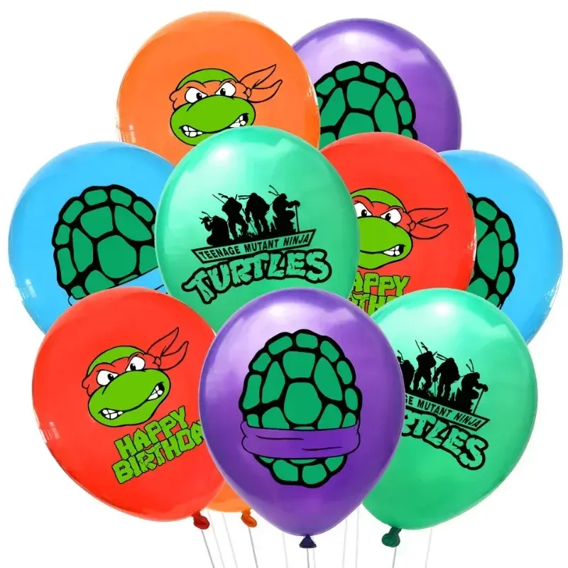 TMNT Ninja Turtles Napkin Happy Birthday Confetti Latex Balloons Birthday Party Decorations  Banner Kids Cake Flag Boys Party