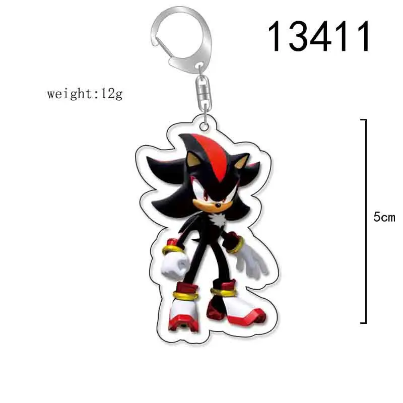 New Sonic Keychain Anime Character Sonic Boy Keychain Pendant PVC Cartoon Fashion Backpack Decorative Pendant Gift